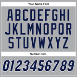 Custom Gray Navy-White Authentic Baseball Jersey