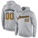 Custom Stitched Gray Old Gold-Black Sports Pullover Sweatshirt Hoodie