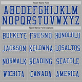 Custom Stitched Gray Royal Sports Pullover Sweatshirt Hoodie