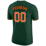 Custom Green Orange-White Performance T-Shirt