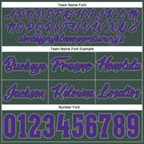 Custom Hunter Green Purple-Gray Authentic Throwback Basketball Shorts