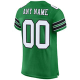 Custom Grass Green White-Black Mesh Authentic Football Jersey