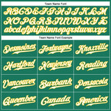 Custom Kelly Green White Pinstripe White-Gold Authentic Baseball Jersey