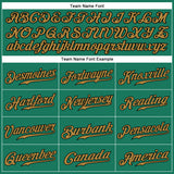 Custom Kelly Green White Pinstripe Old Gold-Black Authentic Baseball Jersey