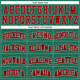 Custom Kelly Green Red Pinstripe Red-Black Authentic Basketball Jersey