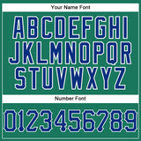 Custom Kelly Green White Pinstripe Royal-White Authentic Basketball Jersey
