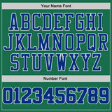 Custom Kelly Green Royal-White Performance T-Shirt