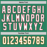 Custom Kelly Green White-Red Hockey Jersey