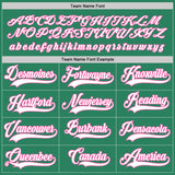 Custom Kelly Green White-Pink Hockey Jersey