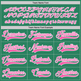 Custom Kelly Green Pink-White Hockey Jersey