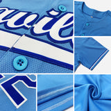 Custom Light Blue White-Red Authentic Baseball Jersey