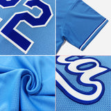 Custom Light Blue Royal-White Authentic Throwback Rib-Knit Baseball Jersey Shirt
