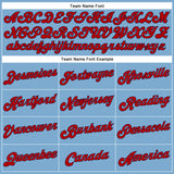 Custom Light Blue Red-Navy Authentic Baseball Jersey