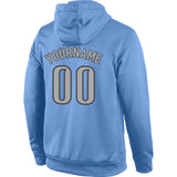 Custom Stitched Light Blue Gray-Navy Sports Pullover Sweatshirt Hoodie