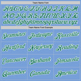 Custom Stitched Light Blue Kelly Green-White Sports Pullover Sweatshirt Hoodie