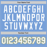 Custom Stitched Light Blue White-Gold Sports Pullover Sweatshirt Hoodie