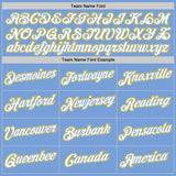 Custom Stitched Light Blue White-Gold Sports Pullover Sweatshirt Hoodie