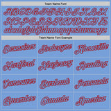 Custom Stitched Light Blue Light Blue-Red Sports Pullover Sweatshirt Hoodie