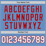 Custom Light Blue White-Red Performance T-Shirt