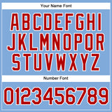 Custom Light Blue Red-White Authentic Baseball Jersey