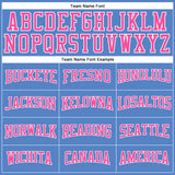 Custom Light Blue Pink-White Authentic Throwback Basketball Jersey