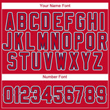 Custom Red Navy-Gray Baseball Jersey
