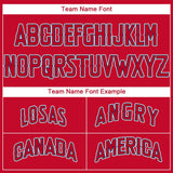 Custom Red Navy-Gray Baseball Jersey
