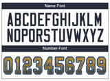 Custom Gold Navy-Powder Blue Mesh Drift Fashion Football Jersey