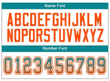 Custom Aqua Orange-White Mesh Drift Fashion Football Jersey