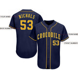 Custom Navy Gold Baseball Jersey