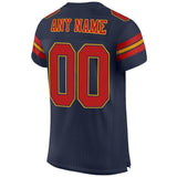 Custom Navy Scarlet-Gold Mesh Authentic Football Jersey