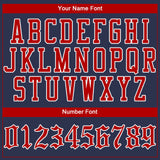 Custom Navy Red-White Authentic Baseball Jersey
