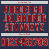 Custom Navy Red-Gray Authentic Baseball Jersey