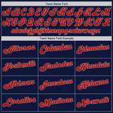 Custom Navy Red-Gray Authentic Baseball Jersey