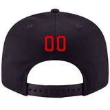 Custom Navy Red-White Stitched Adjustable Snapback Hat