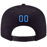 Custom Navy Powder Blue-Gold Stitched Adjustable Snapback Hat