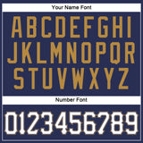 Custom Navy White-Old Gold Authentic Throwback Basketball Jersey
