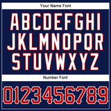 Custom Navy White Pinstripe Red-White Authentic Baseball Jersey
