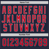Custom Navy Red-Gray Hockey Jersey