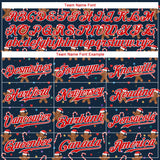 Custom Navy Red-White Christmas 3D Authentic Baseball Jersey