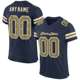 Custom Navy Camo-Cream Mesh Authentic Salute To Service Football Jersey