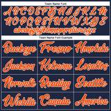Custom Navy Orange-White Authentic Baseball Jersey