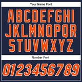 Custom Navy Orange-White Authentic Baseball Jersey