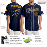 Custom Navy Navy-Gold Authentic Baseball Jersey