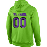 Custom Stitched Neon Green Purple-Gray Sports Pullover Sweatshirt Hoodie