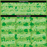 Custom Neon Green Neon Green-White 3D Pattern Design Authentic St. Patrick's Day Baseball Jersey