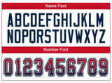 Custom Scarlet Navy-Gray Mesh Drift Fashion Football Jersey