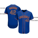 Custom Royal Gray-Orange Baseball Jersey