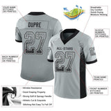 Custom Silver Black-White Mesh Drift Fashion Football Jersey
