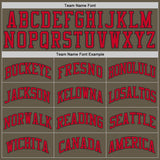 Custom Olive Red-Black Authentic Throwback Salute To Service Basketball Jersey